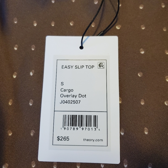 Theory Easy Slip cargo overlay dot camisole silk size small spaghetti straps - Picture 3 of 11